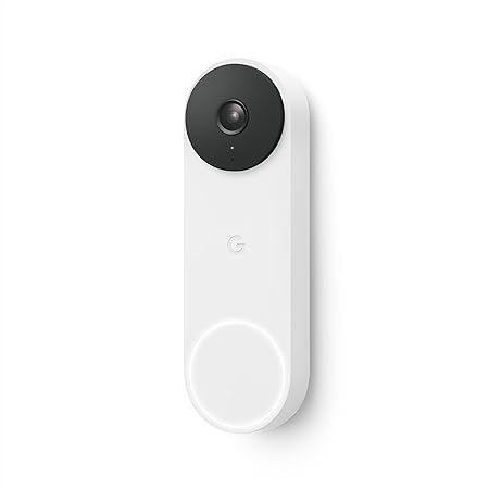 Google Nest Doorbell (Wired, 2nd Gen) - Wired Video Doorbell 1080p Camera - Doorbell Security Camera - Snow