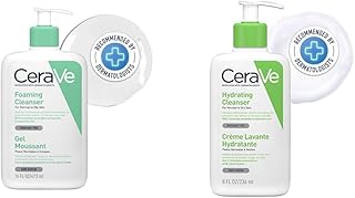 CeraVe Foaming Cleanser For Oily Skin (473ml) &amp; Hydrating Cleanser For Dry Skin (236ml) - With Hyaluronic Acid &amp; Ceramide...