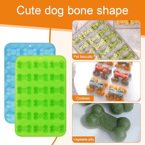 SLTAXAR 5 Stück Backmatte Hundekekse Groß 64 Hohlraum Silikonform Hund Silikonform Hundekekse Silikonformen für Hundepfoten BPA-Frei Silikonformen für DIY Hundeleckerlies Schokolade Kekse Süßigkeiten