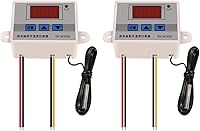 Vista 1 de Controlador digital de temperatura XH-W3002, 2 unidades, -50 a 230.0 °F, termostato de refrigeración de calefacción programable, pantalla LED