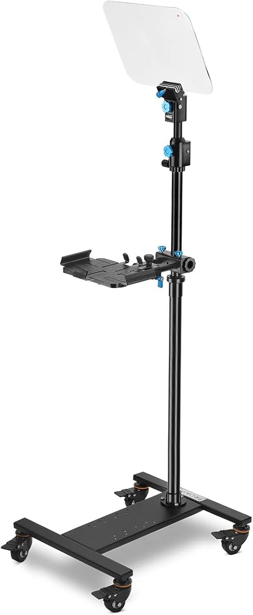 PROAIM Professional Speech Teleprompter with Telescopic Conference Stand & 60/40 Beam Splitter Glass Fits up to 17” Tablets, Laptops & Monitors. for Conferences, News, Film Production. (TP-SPH-01)