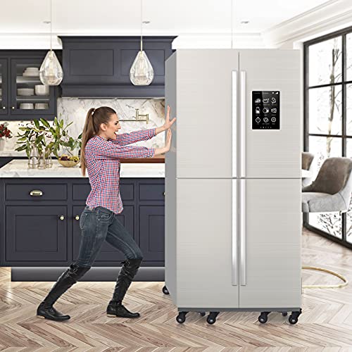 Soyo Furniture Dolly Movers With Lifter, Moving Dollies With Wheels Heavy Duty 500 Lb Load Capacity, 6-Inch Steel Tri-Dolly, 3 Wheel Roller Move Tools Lifting Equipment, 4 Pack, Sliver #TOP6