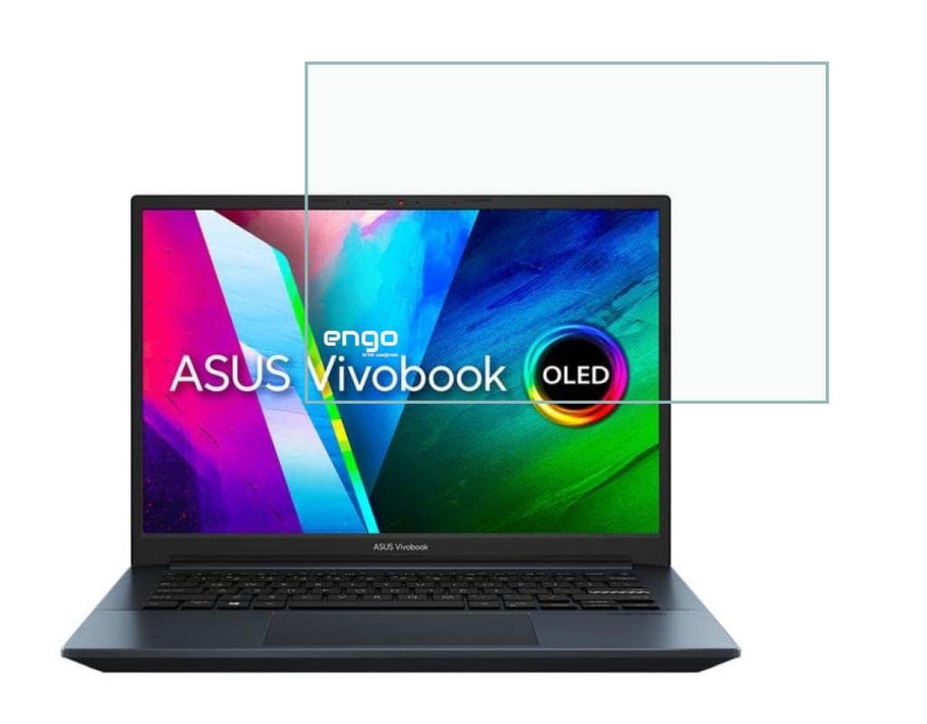 Engo Asus Vivobook Pro 14X Oled 14 İnç İle Uyumlu Ekran Koruyucu Notebook, 9H Temperli Kırılmaz Esnek Nano Cam, Çizilmeye Ve Darbeye Dayanıklı Laptop Koruma, HD Şeffaf