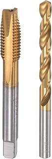 uxcell M10 x 1.5 Spiral Point Thread Tap and 8.5mm Twist Drill Bit Set, Metric Titanium Plated 6542 High Speed Steel Machine Screw Thread Tap Threading Tool