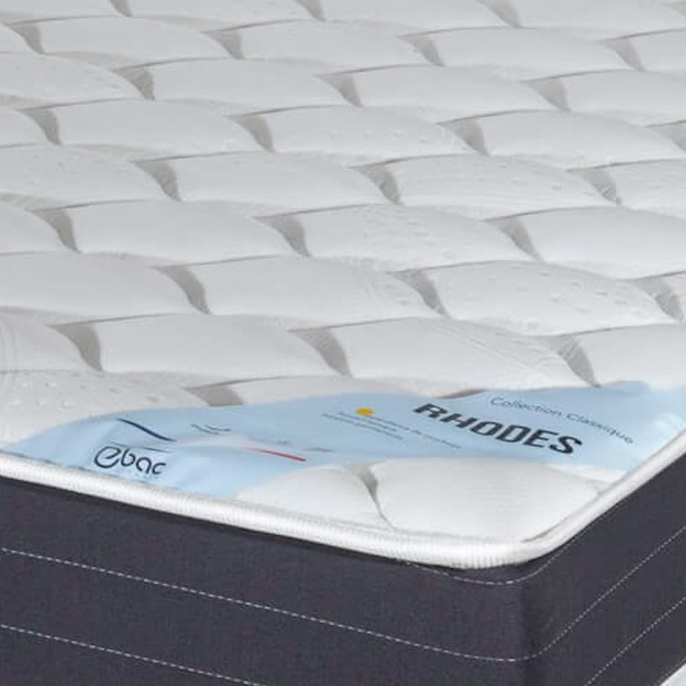 EBAC Literie Matelas Ressort + Sommier SR9 Deco 90x190 Rhodes - H. 24 cm - Soutien Ferme