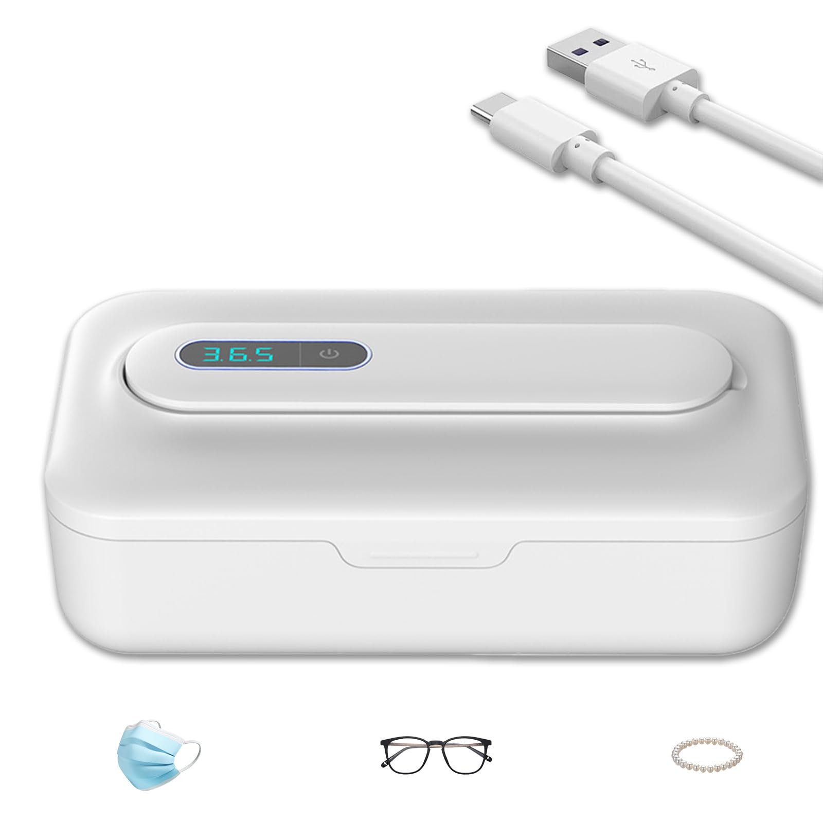 Boîte de désinfection UV : stérilisateur d'outils pour ongles avec affichage numérique, amovible pour l'utilisation Centre de désinfection UV pour téléphone portable, masques, lunettes, clés