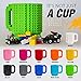TOYAMBA Build-on Brick Mug with 3 Packs of Building Blocks Compatible with Major Brands, BPA-Free Plastic Funny Coffee Mug for Men/Women, Funny Cups for Kids 16OZ (Green)