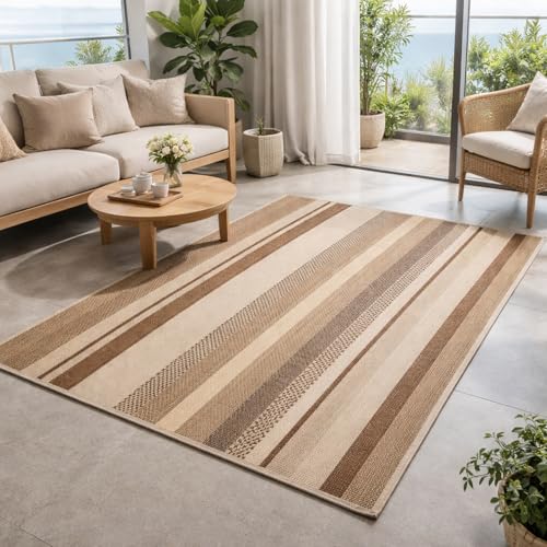 Tapis antidérapant lavable aux motifs géométriques gris et marron - 2