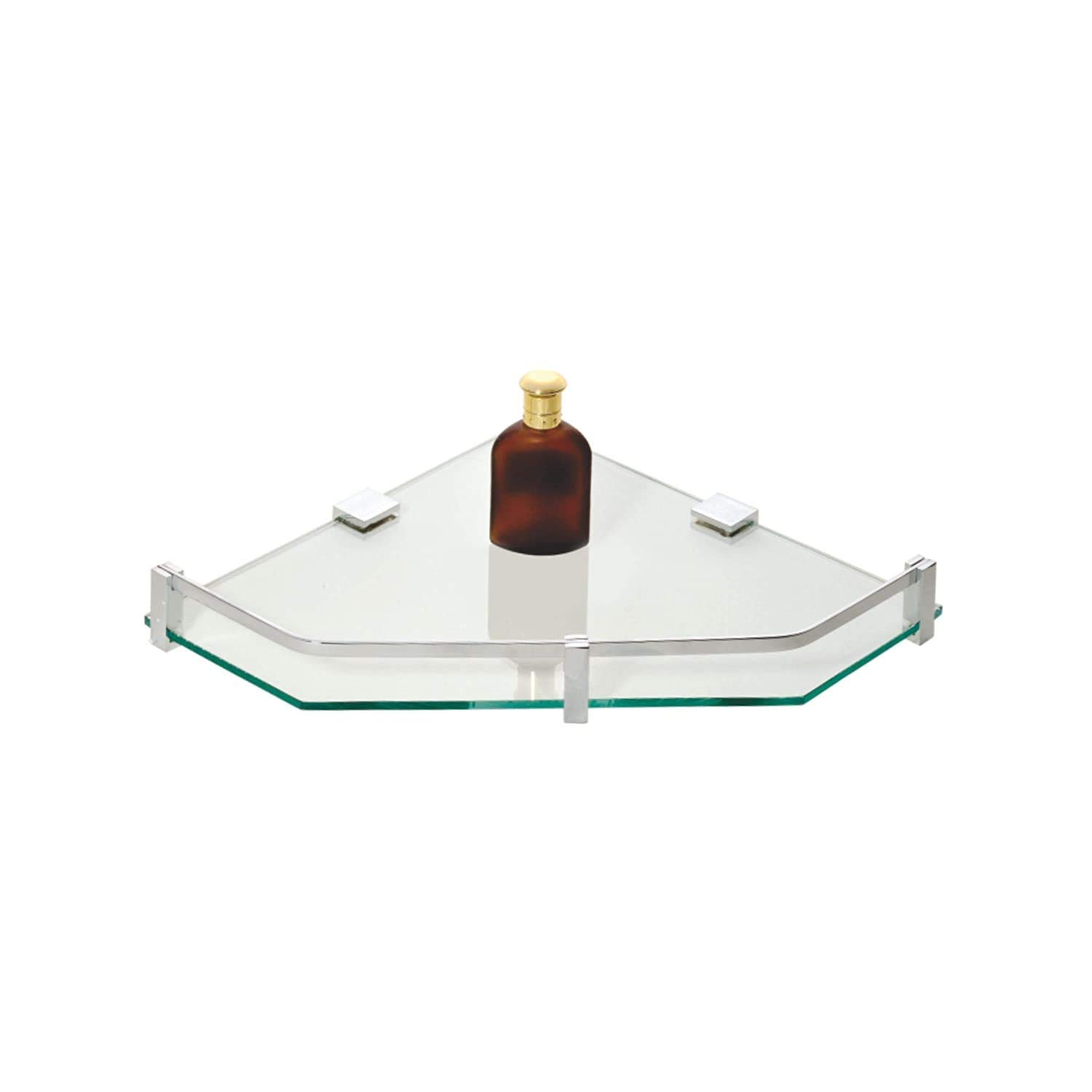 Lipka Toughened Glass Corner Square with Brass Fitted Brackets (8x8 Inches) (B08DD82FLZ) Amazon Price History, Amazon Price Tracker