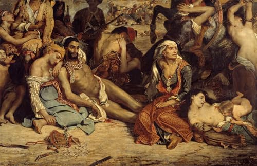 Toile les massacres de Scio Delacroix tableau moderne art mural de chambre 60x90