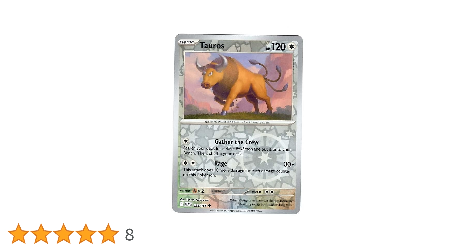 Amazon.co.jp: ポケモン-タウロス128/165-ポケモン151-リバース