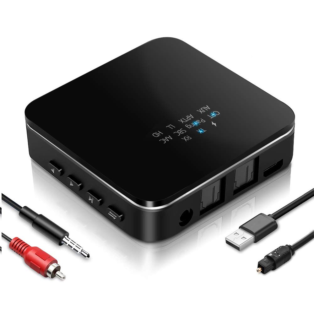 YONGYAO Bluetooth 5.0 Audio inalámbrico Receptor Adaptador de transmisor 2 en 1 Interfaz Auxiliar de 3,5 mm USB