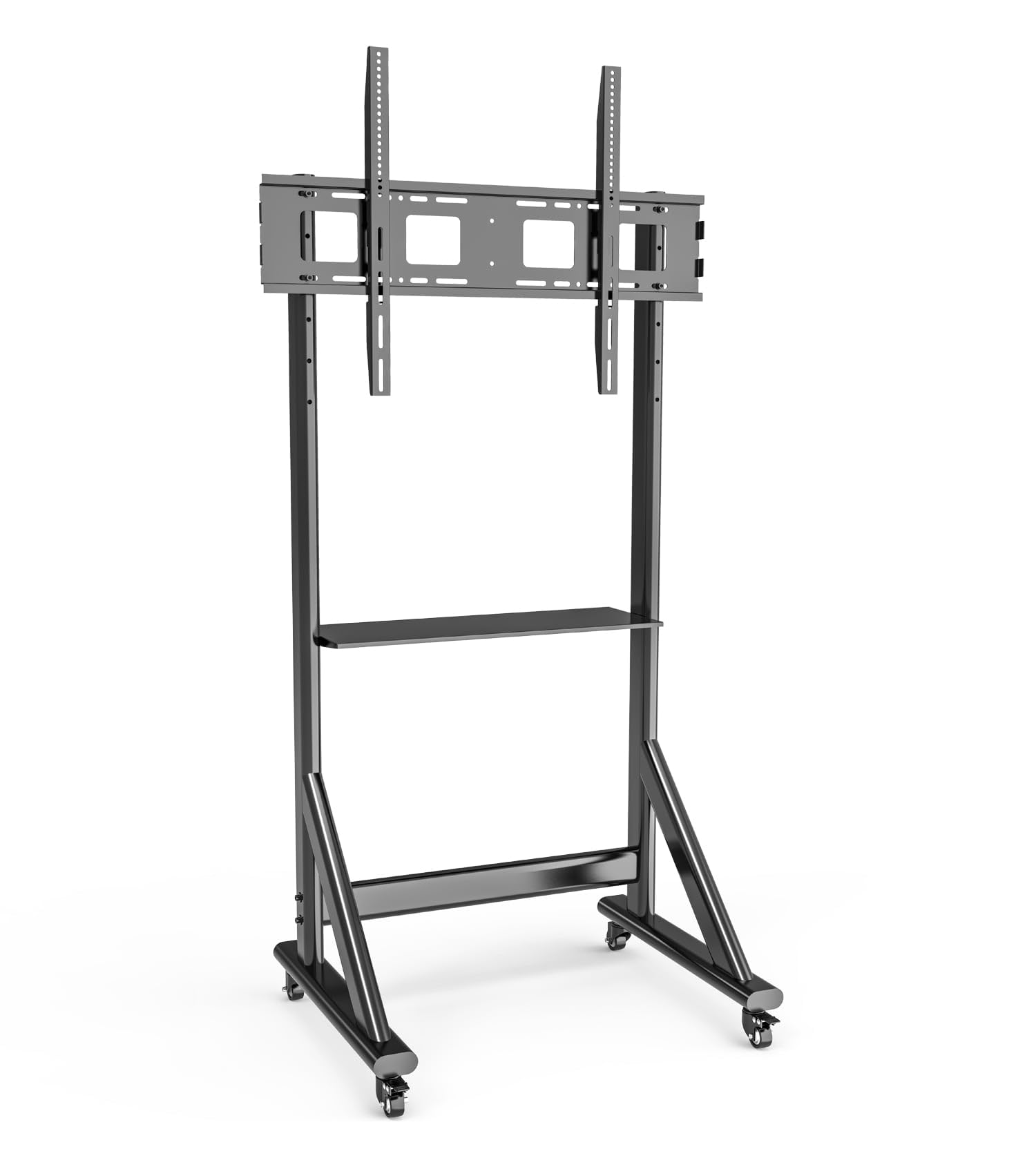 Techly 368741 Supporto da Pavimento TV LCD/LED 55-100" Altezza Regolabile con Mensola Nero