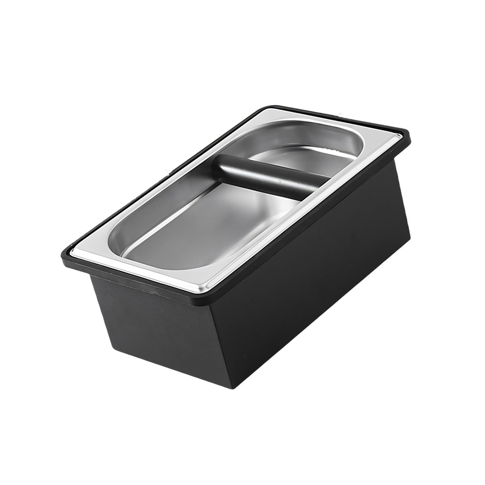 Kalttoy Grounds Waste Container Stainless Steel Removable Espresso Knocks Box for Easy Cleaning Noise-Reducing Design Nonslip Coffee Grounds Bucket