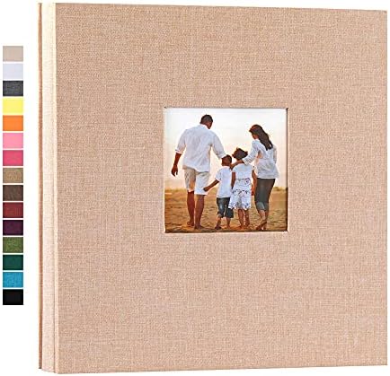 potricher Linen Hardcover Photo Album 4x6 600 Photos Large Capacity for Family Wedding Anniversary Baby Vacation (Beige, 600 Pockets)