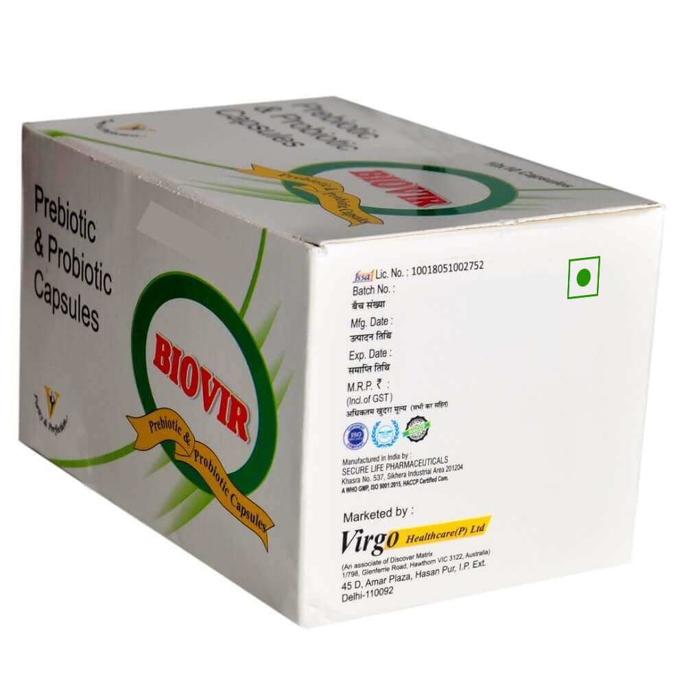 Cirgohealthcare biovir prebiotic and probiotic supplements -100 capsules Cirgohealthcare biovir prebiotic and probiotic supplements -100 capsules