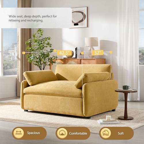 Sillón Chenille Plegable Amarillo miniatura 3