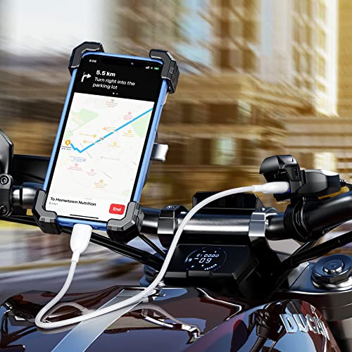 Kewig Motorrad USB Ladegerät SAE auf Typ C 36 W Adapter wasserdichtes Motorrad-Ladegerät, DC 9V-24V Motorrad Ladegerät mit LED Display und automatischem EIN-/Ausschalter, 1,8 m SAE Kabel für Kamera