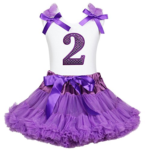 Vestido de cumpleaños morado niña conjunto falda lentejuelas y camisa blanca ropa infantil 1-8Y