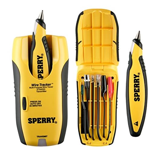 Sperry Instruments ET64220 Wire Tracker Wire Tracer, Audio / Video Installers Must-Have, for Coax, CAT 5, Speaker & Phone, Adapter plugs: RJ-45, RJ-11, Coax & More