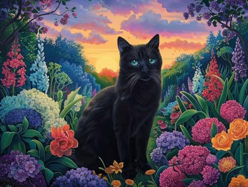 Pintar por numeros adultos gato jardin el regalo original para hombres creativos