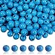 TOAOB 10 mm 300 Stück Holzperlen Runde Natürliche Blau Holz Perlen Basteln für DIY Handgefertigte Dekorationen Schmuck Handwerk Machen