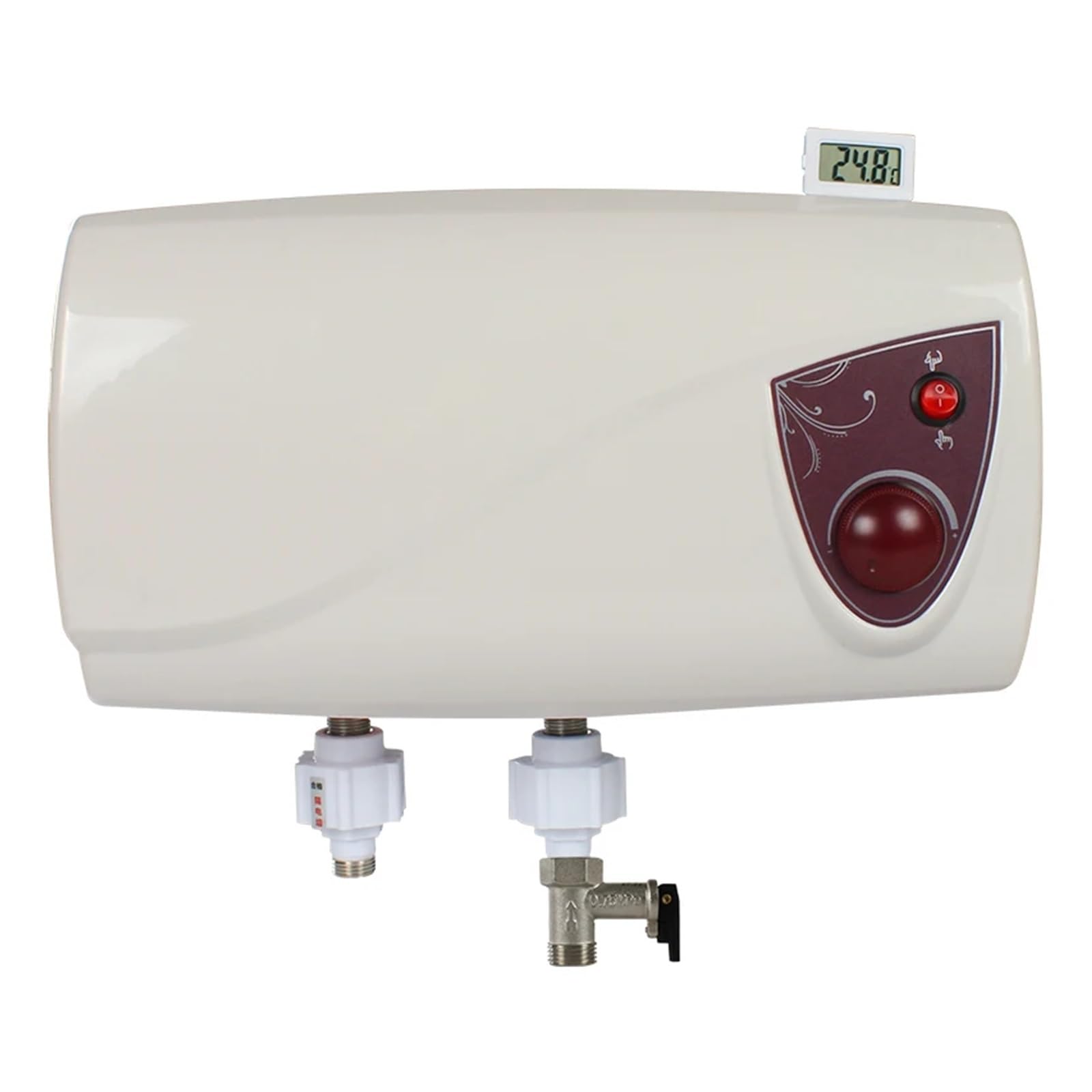 Scaldabagno for roulotte 12V/220V Scaldabagno Elettrico for roulotte da Campeggio 10L con misuratore della Temperatura dell'Acqua per modifiche Interne ed Esterne