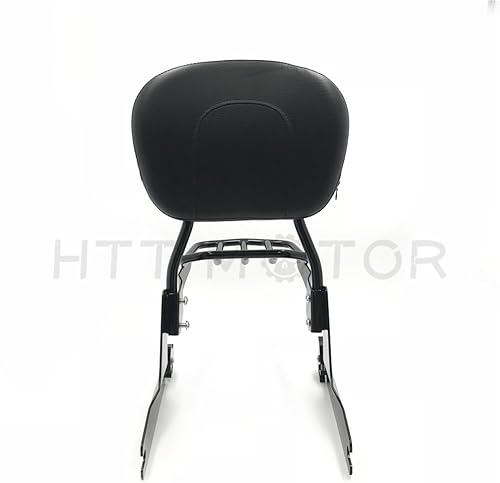 Miniatura 5 de HTTMT Sissy Bar - Portaequipajes para Softail 2000-2005 y respaldo de pasajero desmontable de lujo 2006-2019 cromado PN SBB025+P Negro