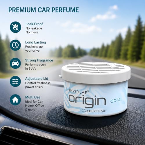 Image of Involve Origin Coral Premium Car Air Freshener | Leak-Proof Car Perfume | Long-Lasting Fresh Fragrance | Car Interior Freshener | Car Accessories