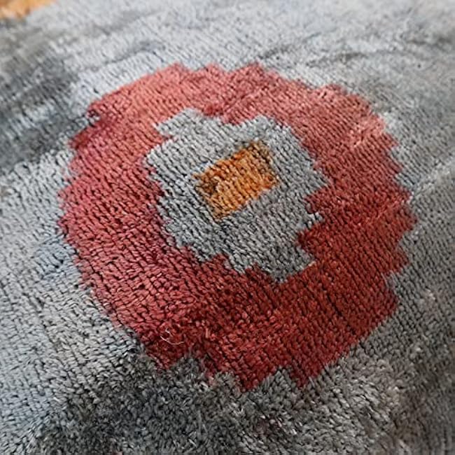 Handmade Decorative Throw Pillow with Down Filled Insert, Gray Polka Dots Pattern Soft Velvet Silk Square Throw Cushion Cover for Living Room Sofa Couch, QC in The USA - 20 x 20 in