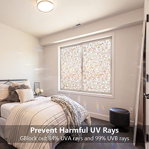 Lemon Cloud Window Film, Vinyl Clings, Stained 3D Decorative Stickers For Glass, Static Door Window Covering, Tinted Window Decals, Frosted Privacy, Self-Adhesive, Pebble Pattern (35.4In X 78.7In) #TOP4