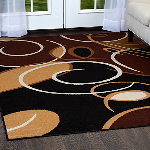 Home Dynamix HD613-502 Loire Contemporary Area Rug 8x10 Ebony/Yellow