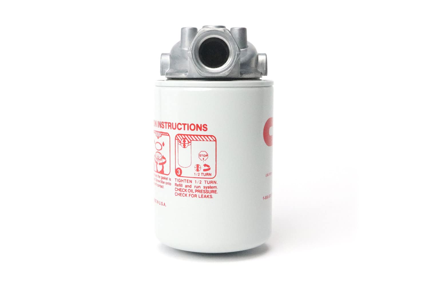 Chief Spin-On Oil Filter - Hydraulic Filter Assembly with Indicator Port - 25 GPM, 250 PSI, 3/4" NPTF Port, 1"-12 Thread - 10 Micron Filtration, Model 226006