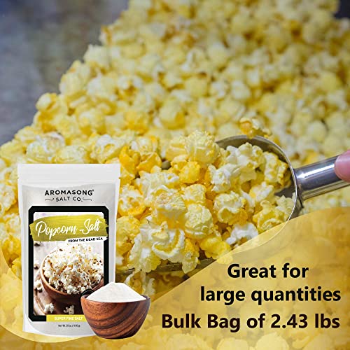 Aromasong Popcorn Salt 2 Lb - 100% Natrual Extra Fine Sea Salt - Great For Popcorn, Nuts, French Fries, Cheese & Butter. #TOP4