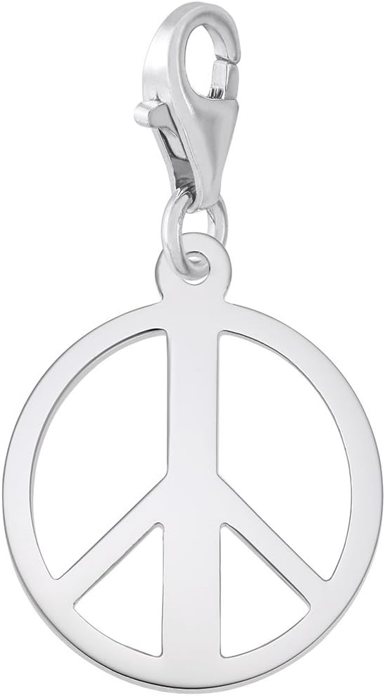 Peace Symbol Charm with Lobster Claw Clasp, Charms for Bracelets and Necklaces