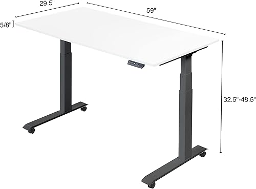 Miniatura 65 de Stand Up Desk Store Escritorio eléctrico de altura ajustable con memoria programable (marco blanco/parte superior blanca brillante, 48 pulgadas de