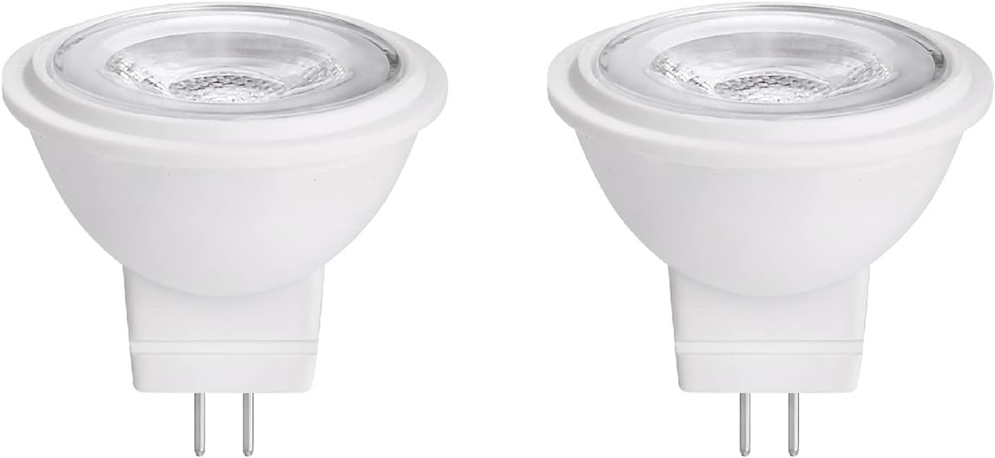 MR11 Gu4.0 Bi-pin LED Light Bulb 3W 12VAC/DC Low Voltage LED Spotlights Warm White 2700K-3000K for Outdoor Landscape Lighting and Indoor Recessed/Track Lights 2pcs