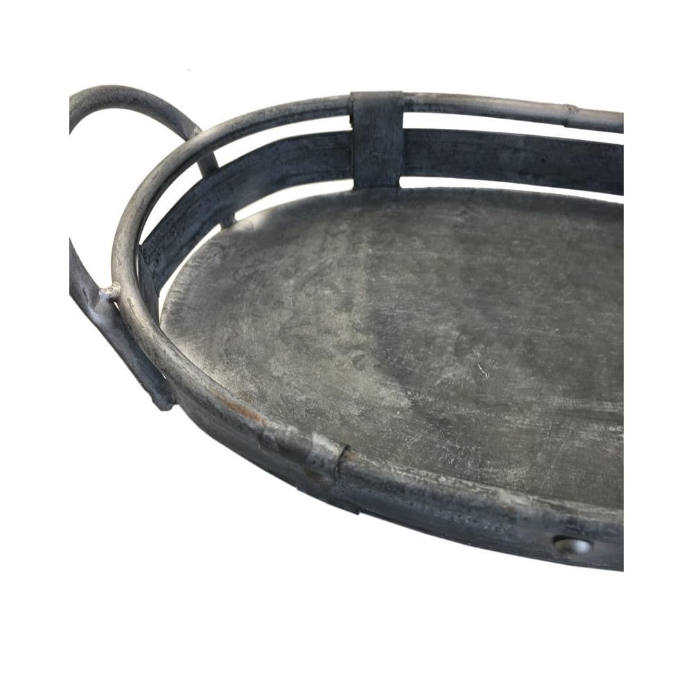 Set de 3 bandejas de metal gris L.47-40-31 cm