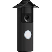 Gusfeliz Silicone Cover for Ring Battery Doorbell/Plus/Pro 2026 Release | Weatherproof Ring Doorbell Cover with Sun Glare Visor, UV & Heat Resistant Accessories Black