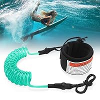 L&W Luck Surfboard Leash, Surfing Coiled Leash, 5mm TPU Surf Leashes Verstellbares Handgelenk,für Surfboarding, Rafting et al (Grün)