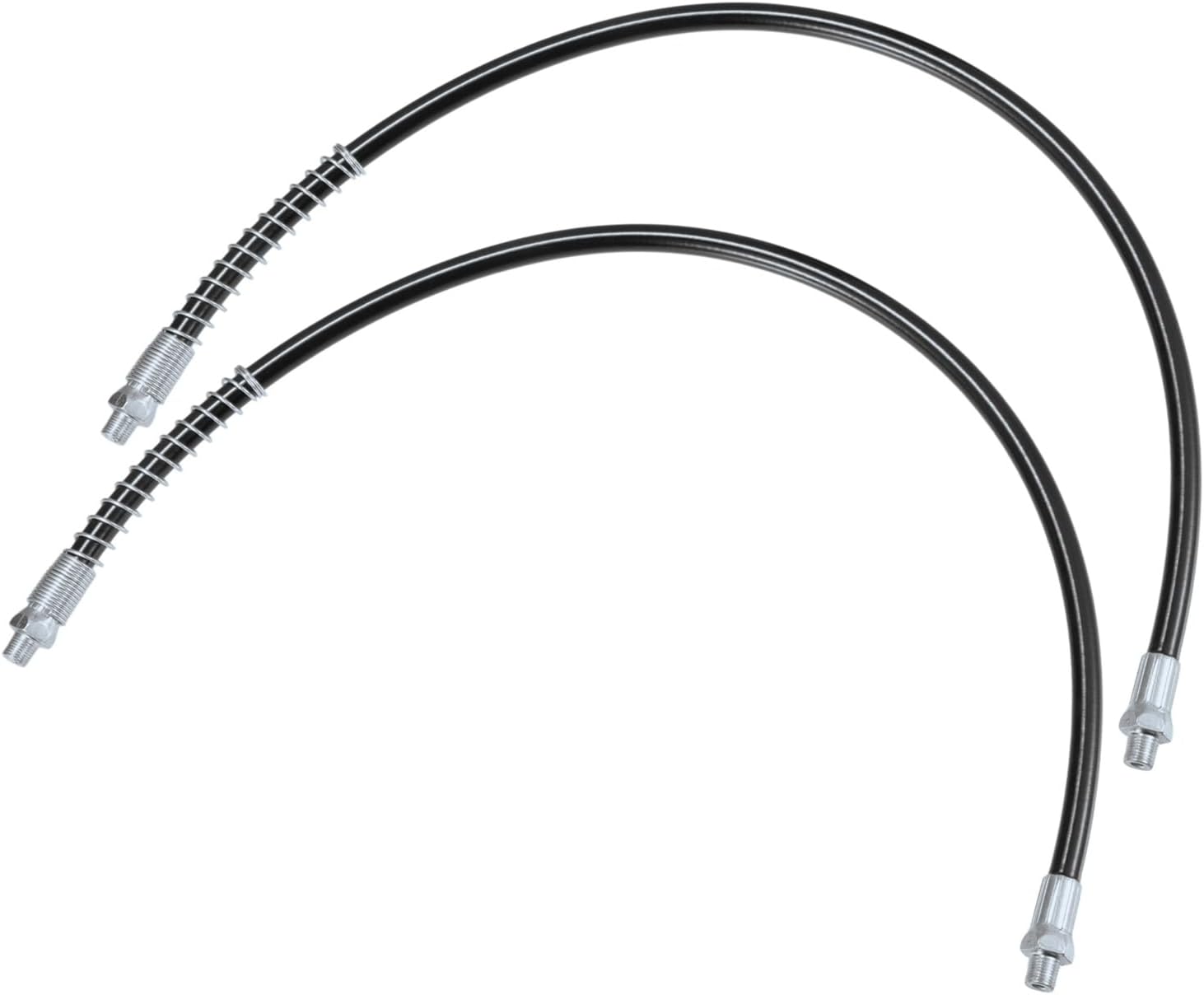 2 Pcs 31 Inch Universal 1/8" NPT Grease Gun Flex Hose - Trailer Flex Grease Hose Extension Non-Slip - Metal Black Vehicle Components Replace Parts