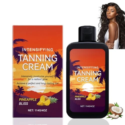Intensifying Tanning Cream Sunbed Tanning Accelerator Extreme Intensifying Tanning Cream Tanning Moisturiser with Pineapple Bliss Scent Hydration & Long Lasting Tan for Indoor & Outdoor Use
