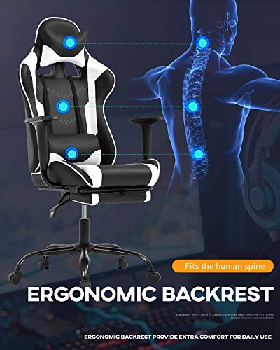 Bestoffice Oc1688-Whitea Racing Gaming Chair, White #TOP4