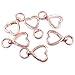 YIXI-SBest 6 Pcs Rose Gold Heart Shape Swivel Buckles Trigger Spring Keyring Buckle, Clasps Hooks Keychain Ring Buckles Fashion Clips for Keychains, Bag, Purse and Handbag (11mm, Heart Shape-1)