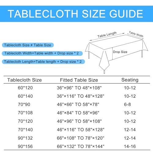 Hiasan Faux Linen Rectangle Tablecloth - Wrinkle and Stain Resistant Washable Table Cloth for Kitchen Dining Room Holiday Table Cover for Party Dinner, Beige, 70 x 140 Inch by Hiasan - Image 2
