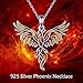 YAFEINI Phoenix Pendant Necklace 925 Sterling Silver Jewelry for Women Mom