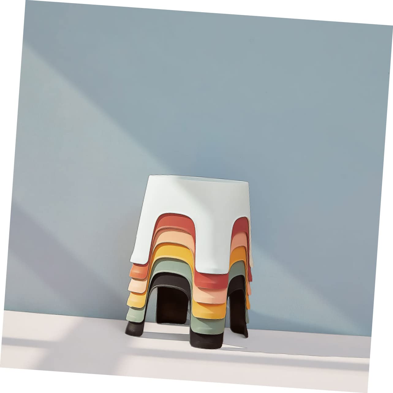 CHILDWEET Sgabello Ergonomico Piccolo Sicuro E Robusto in Plastica Per Bambini E Bambine Bagno Cucina Camper E Uso Quotidiano
