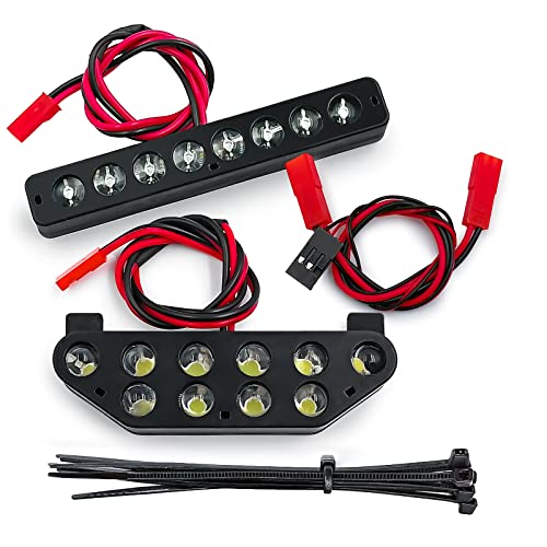 WEFEINO RC LED Front Rear Light Kits Roof Lights Headlight Taillight Upgrade Parts for 1/5 Losi XL DBXL 4WD 1.0 RC Car (Front + Rear Lights)