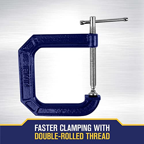 Image of IRWIN Tools QUICK-GRIP 100 Series Deep Throat C-Clamp, 3-inch by 4 1 /2-inch (Pack of 5)