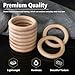 FoDau770 5pcs Natural Beech Wooden Rings, Unfinished Solid Wood Rings Heavy Duty Wood Circles, Macrame Craft Circles for Party, Home Decor & DIY Making - Outer Diameter: 3 Inch